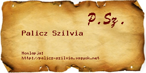 Palicz Szilvia névjegykártya